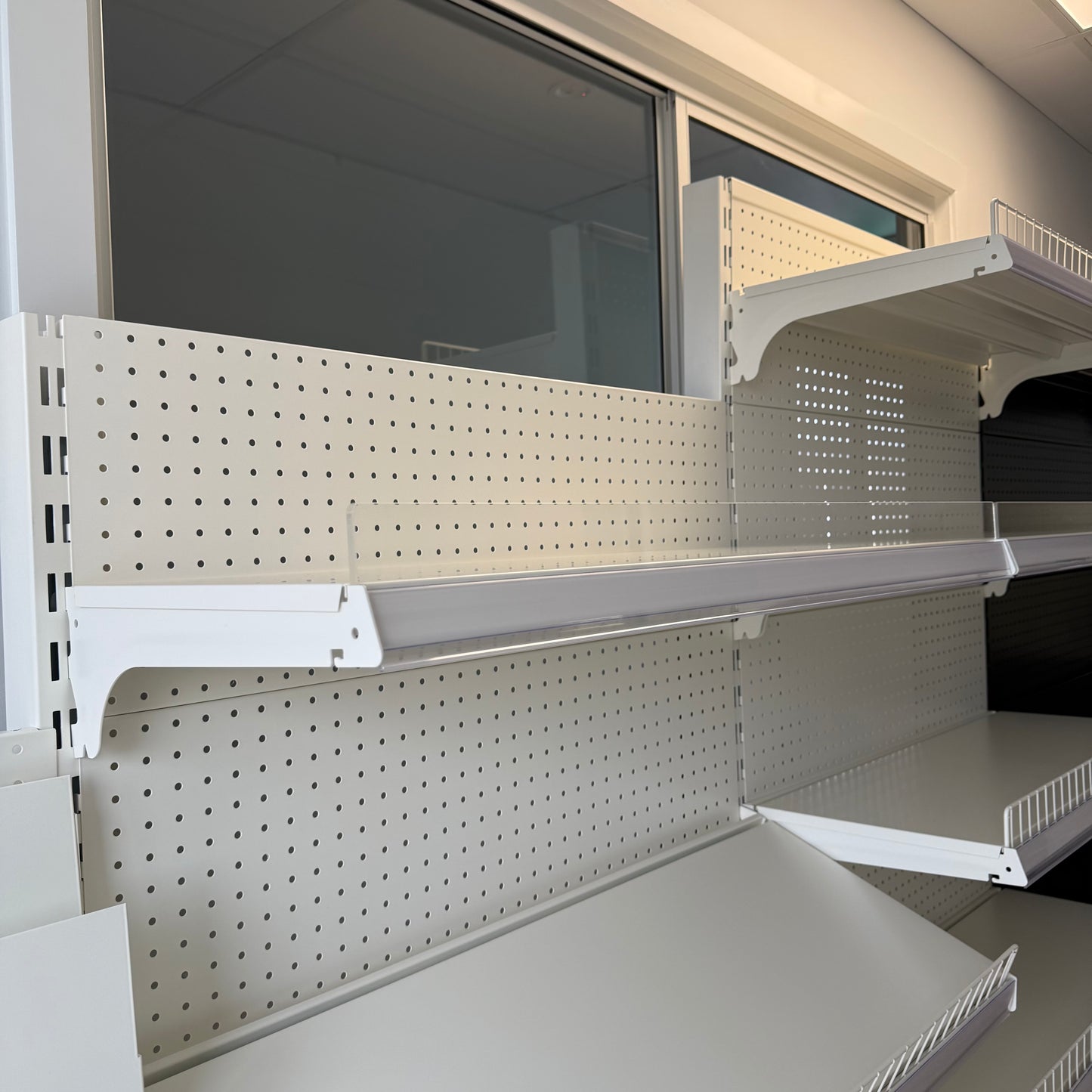 1800H White Retail Shelving Single Sided