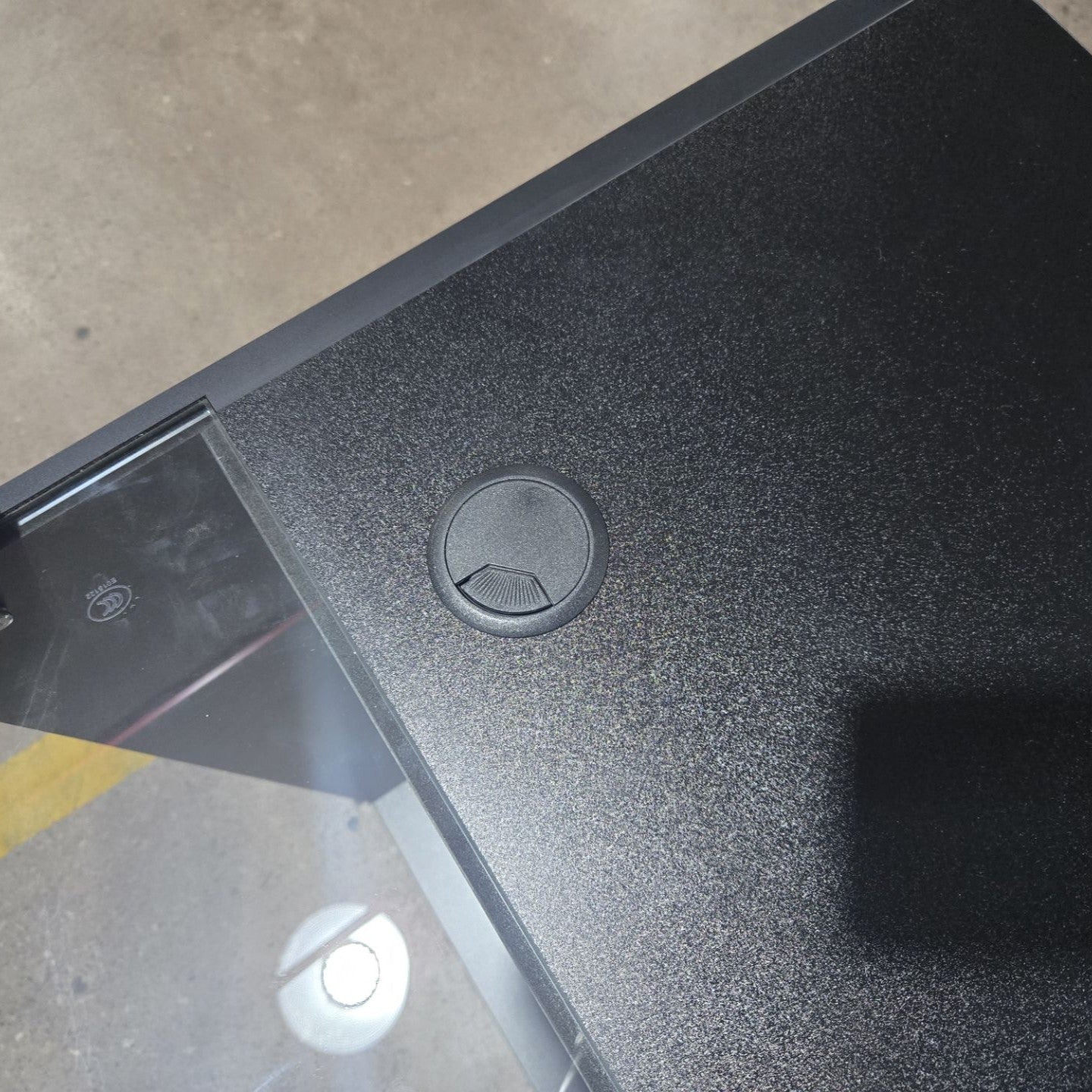 Retail Counter with Slatwall Face and Glass Top 1200mm