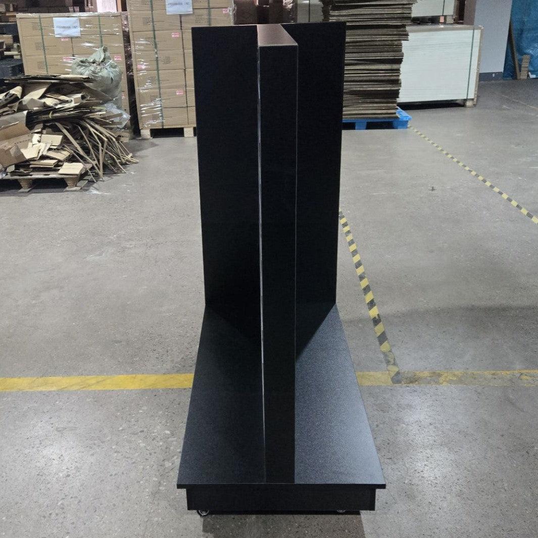 Black Double Sided End Bay Slatwall Gondola With Wheels
