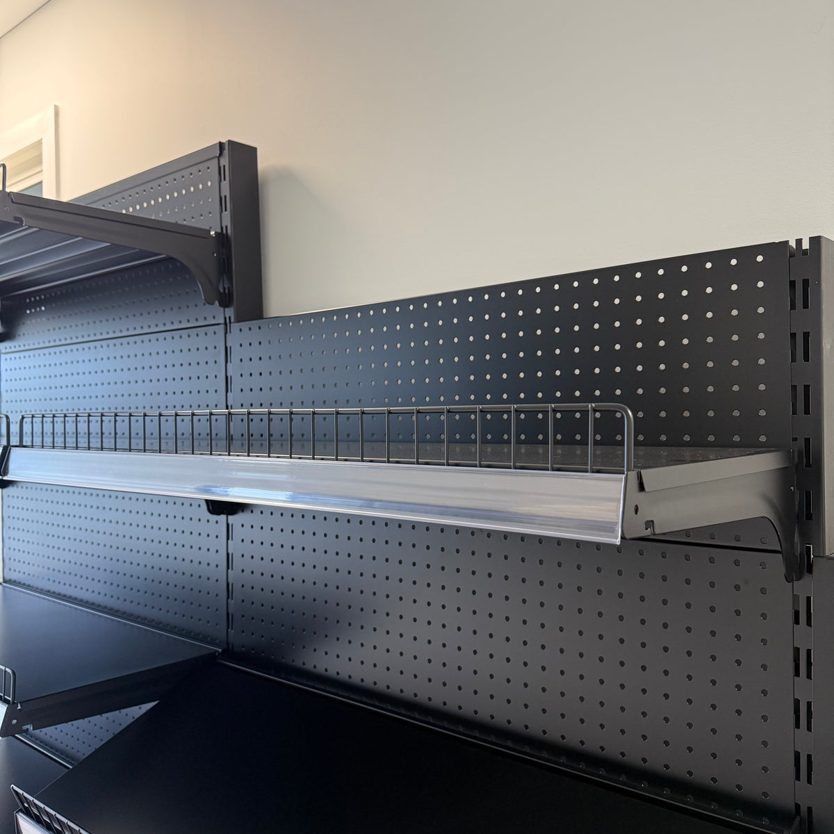 1800H Black Retail Shelving Single Sided
