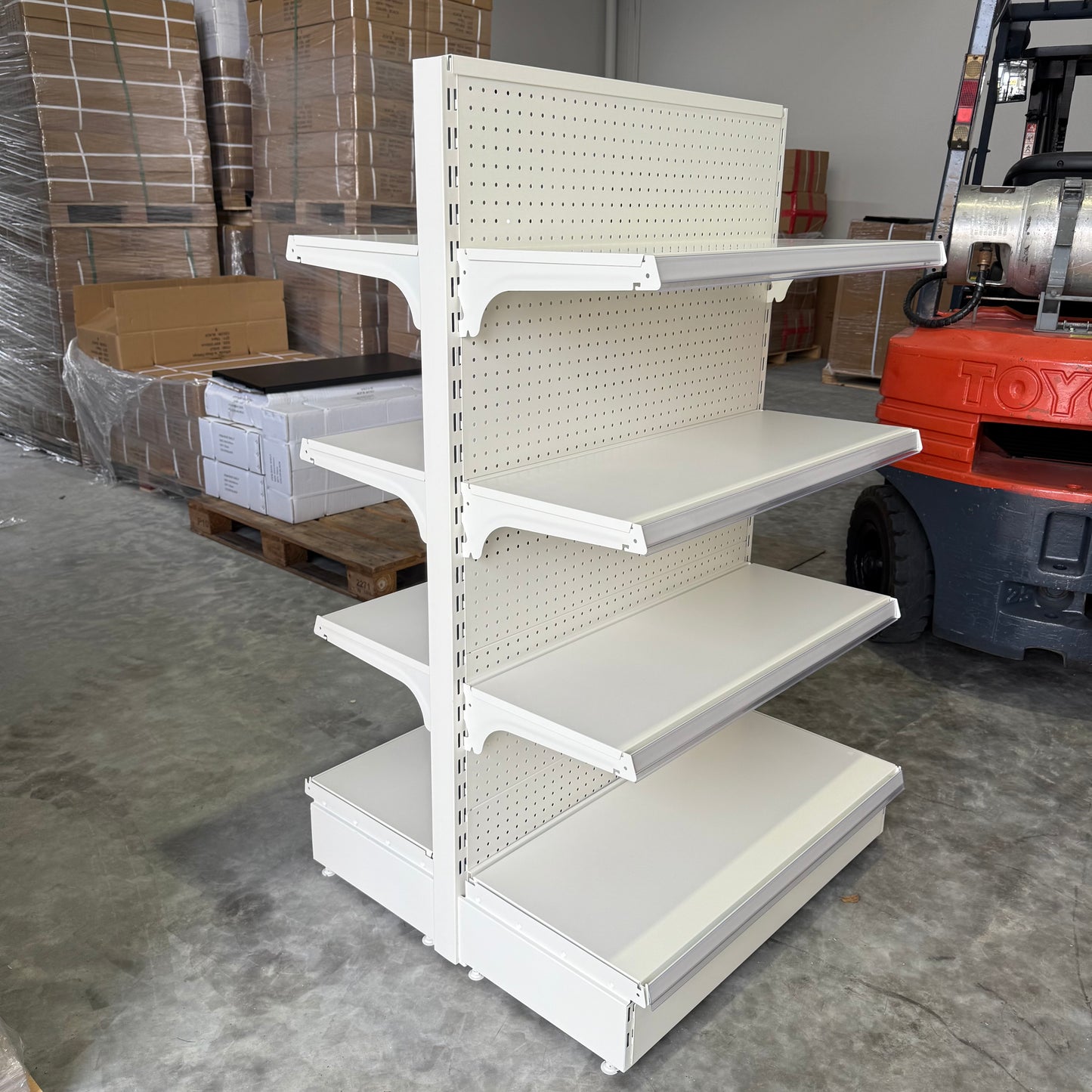 1500H White Retail Shelving Double Sided