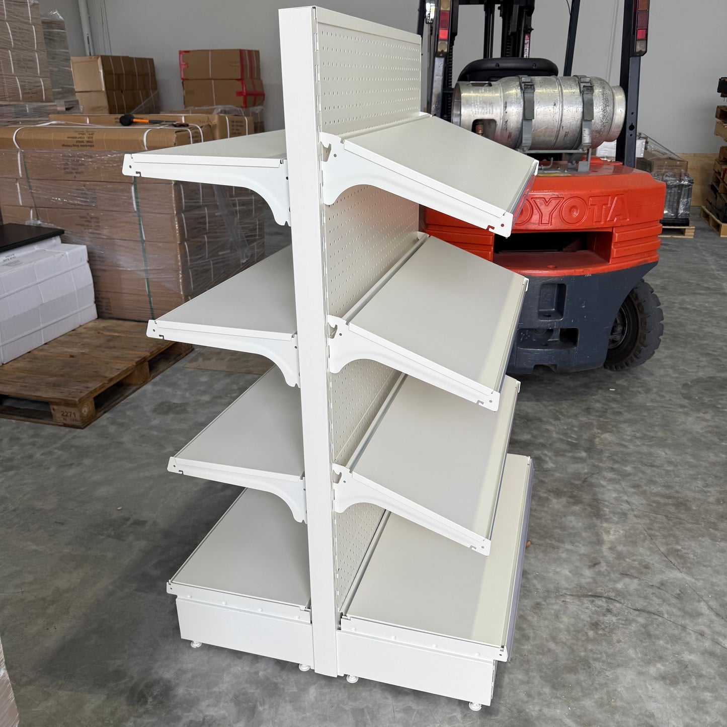1500H White Retail Shelving Double Sided