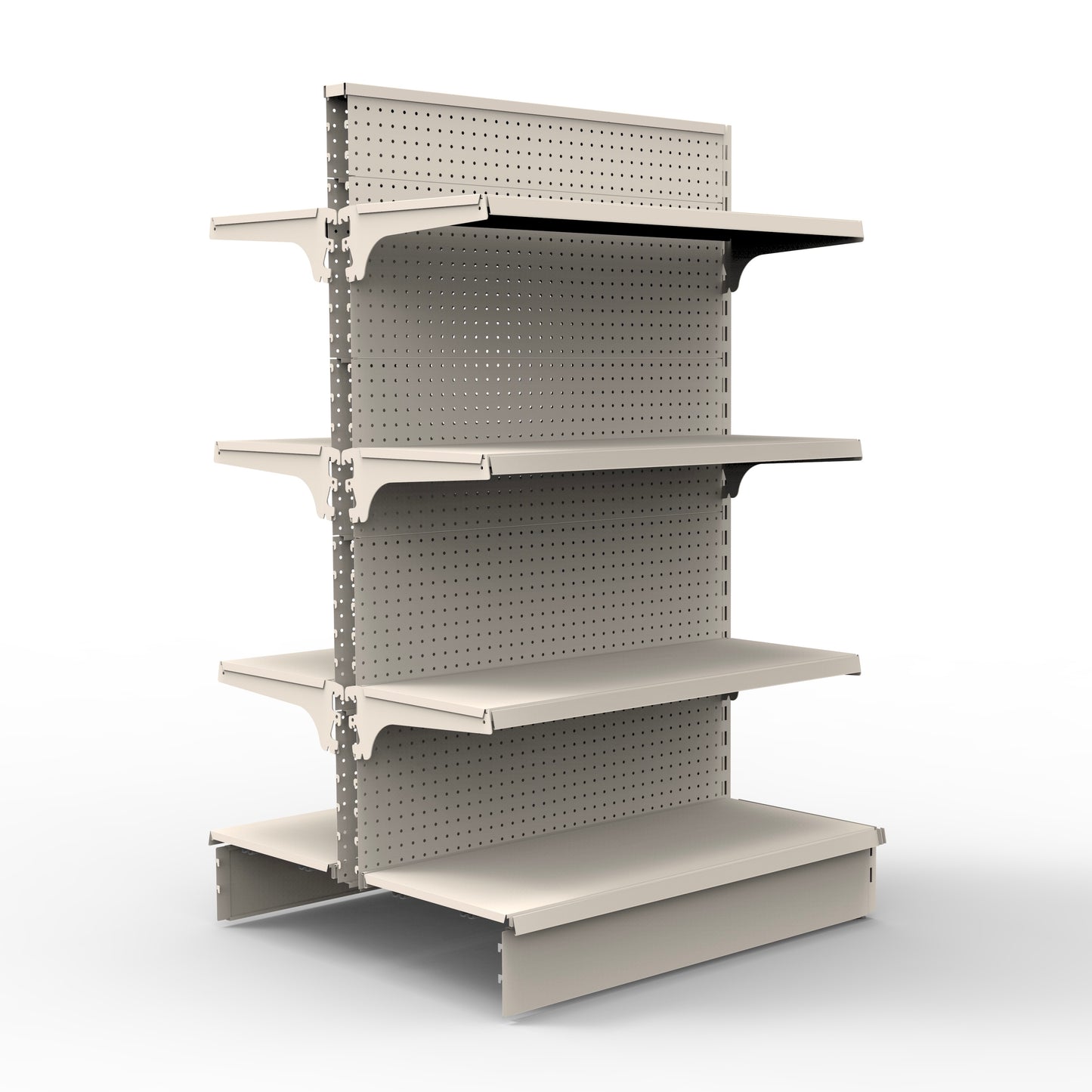 1500H White Retail Shelving Double Sided