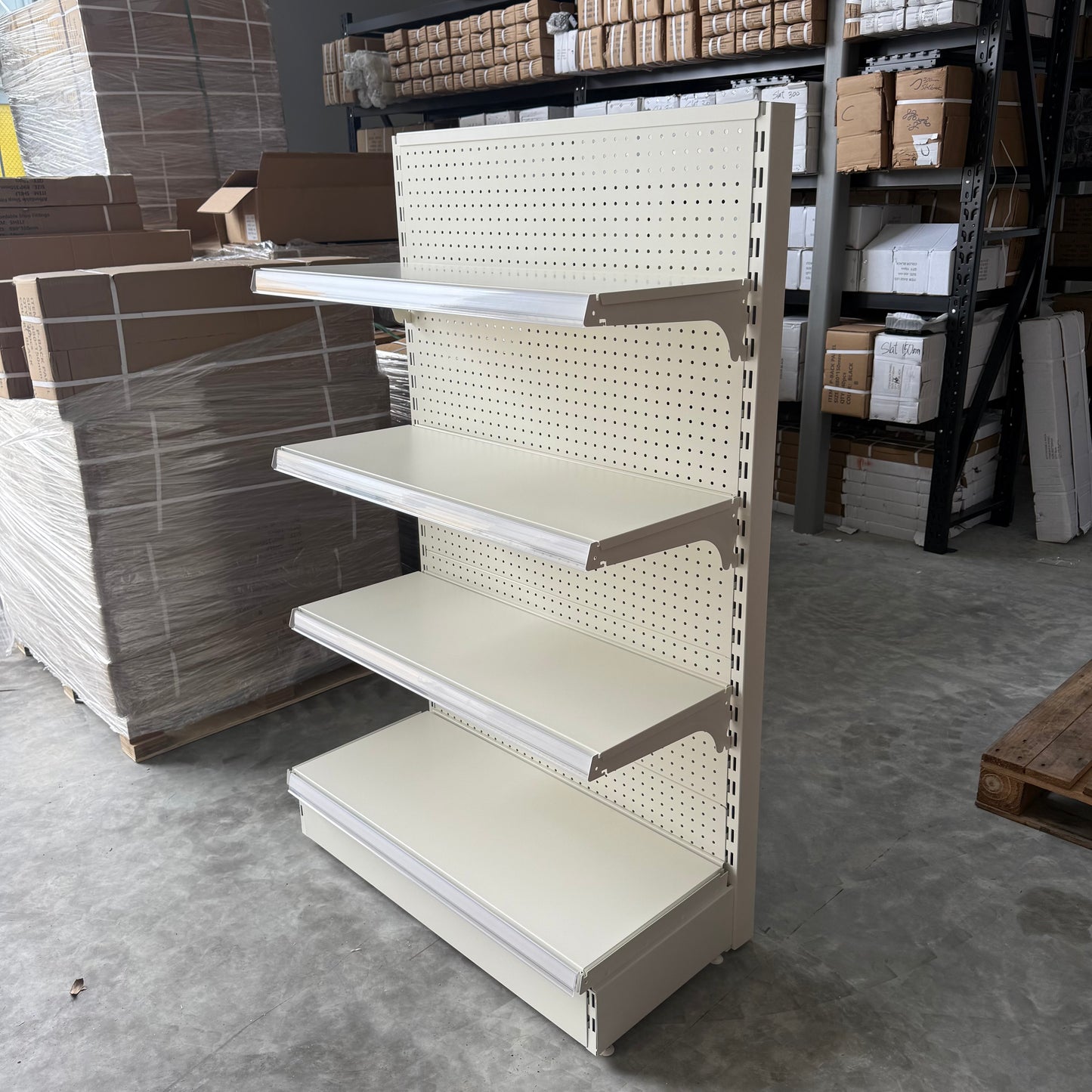 1500H White Retail Shelving Single Sided