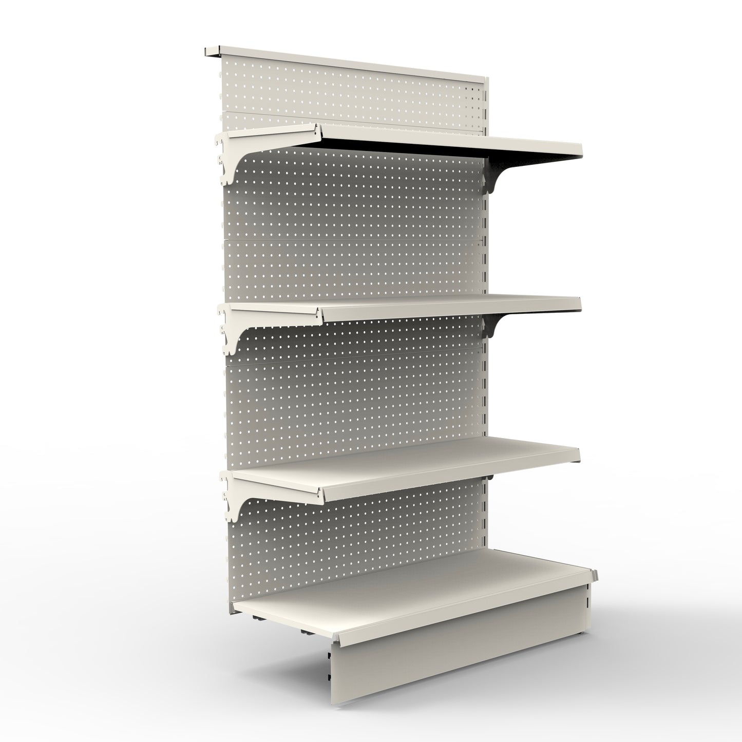 1500H White Retail Shelving Single Sided