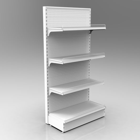 1500H White Retail Shelving Single Sided