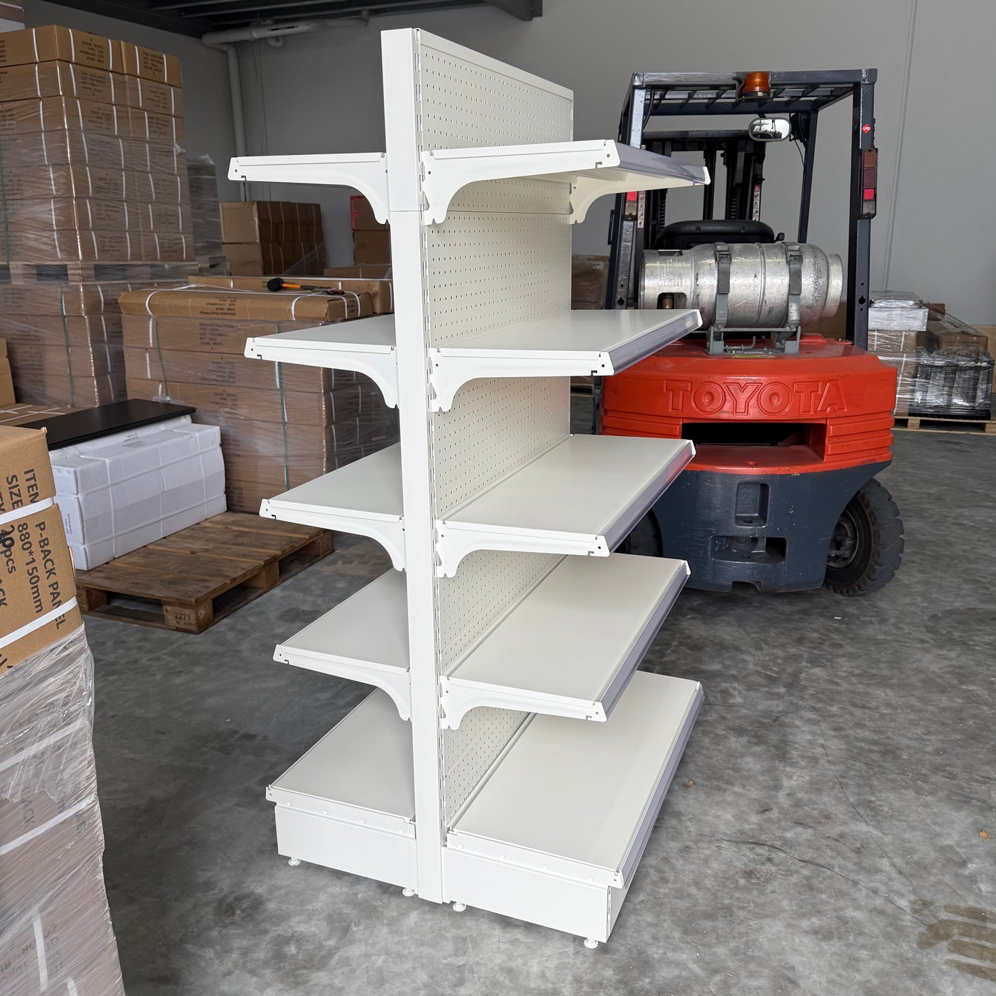 1800H White Retail Shelving Double Sided