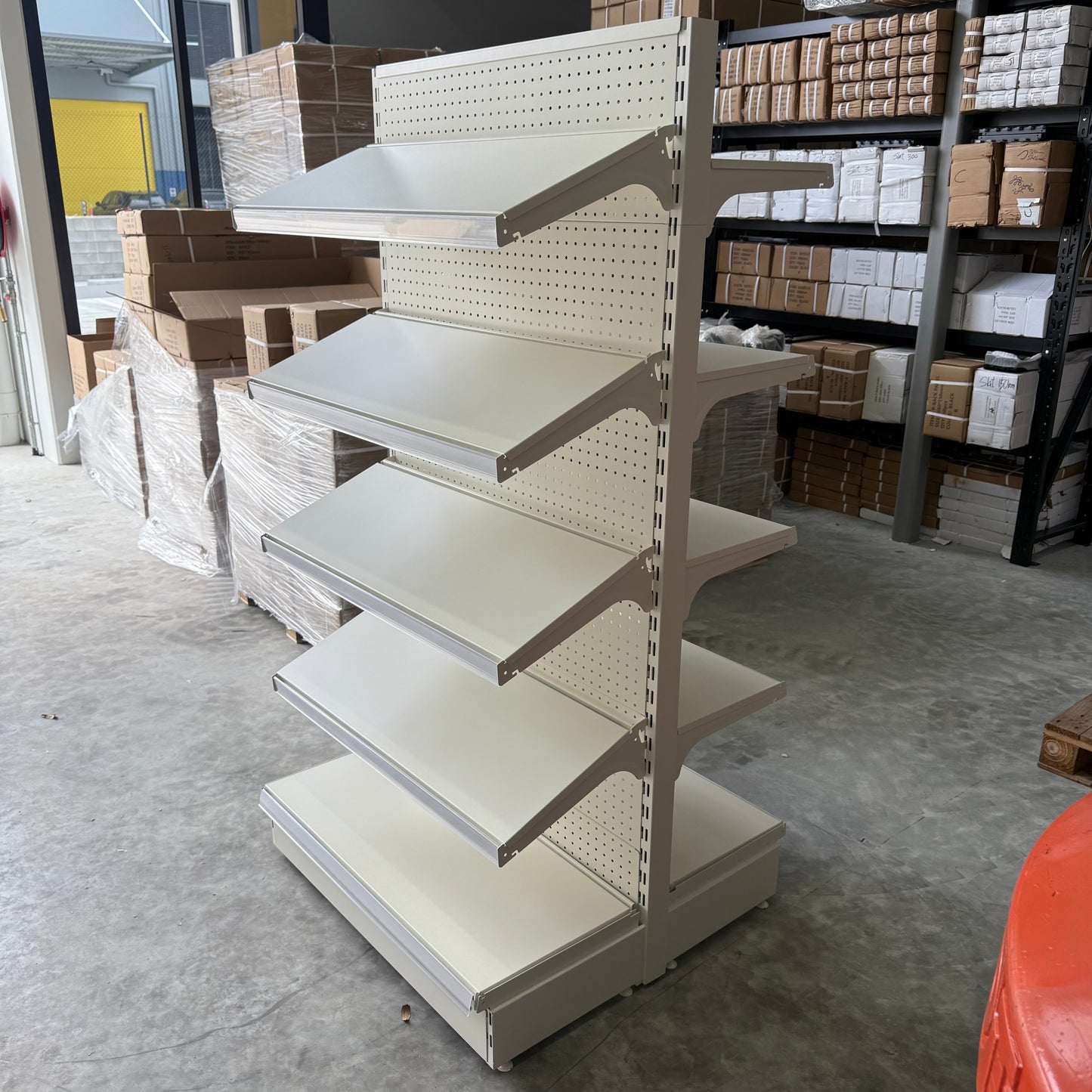 1800H White Retail Shelving Double Sided