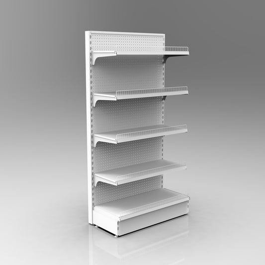 1800H White Retail Shelving Single Sided