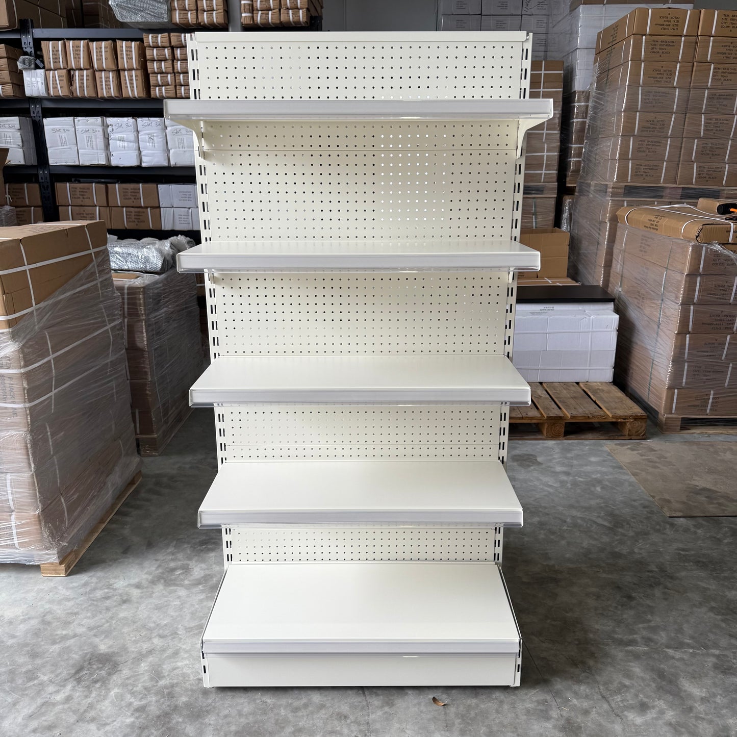 1800H White Retail Shelving Single Sided