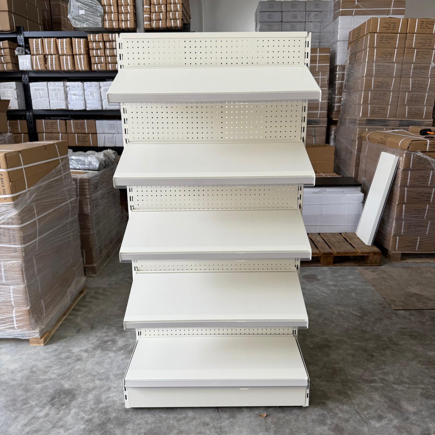 1800H White Retail Shelving Single Sided