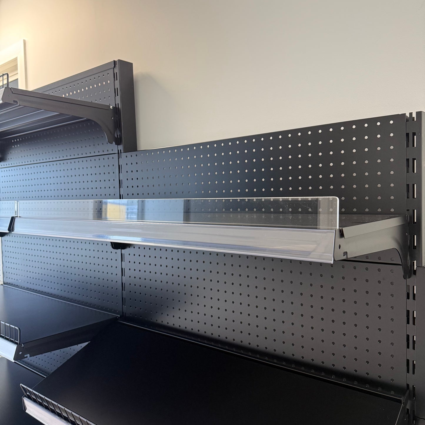 1800H Black Retail Shelving Double Sided