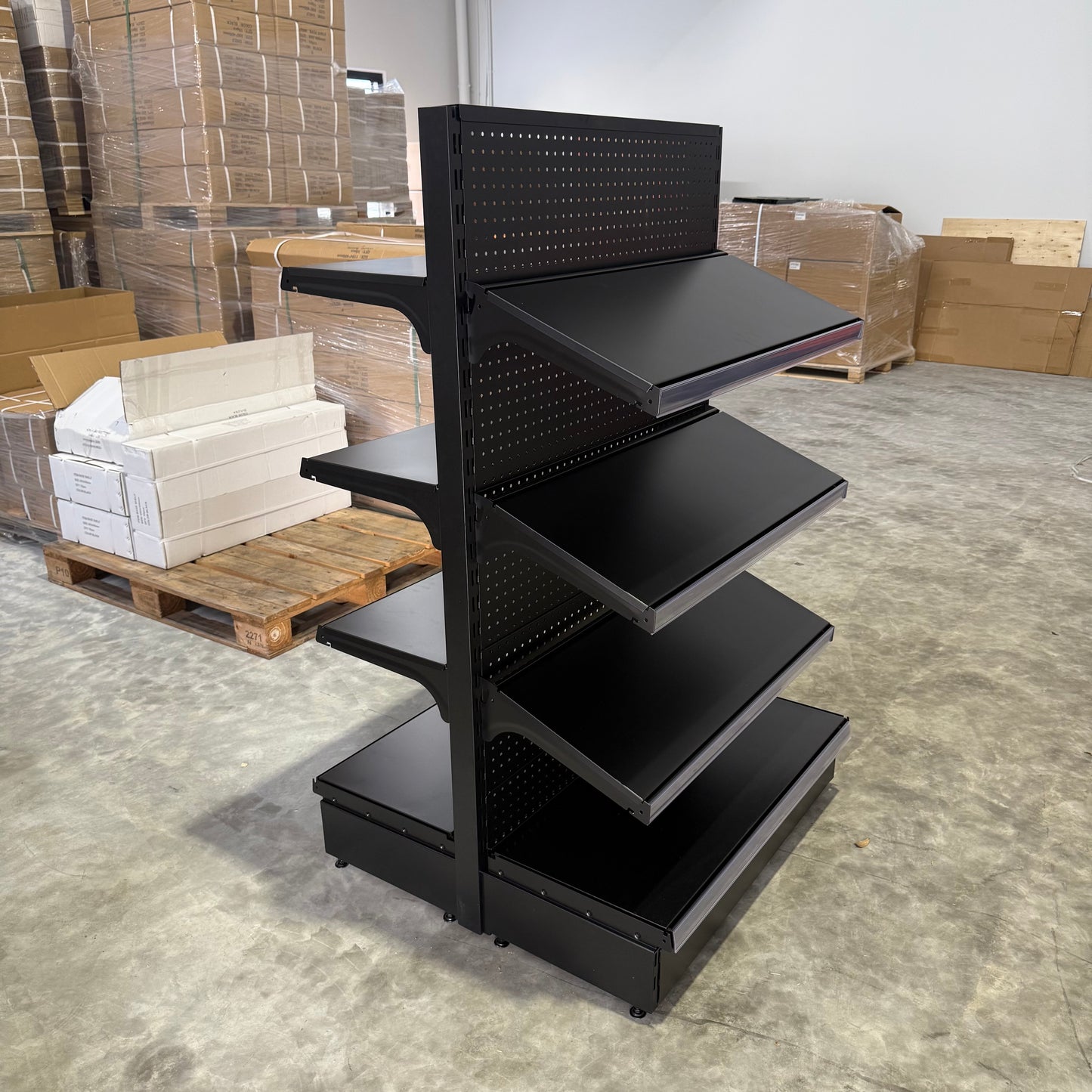 1500H Black Retail Shelving Double Sided