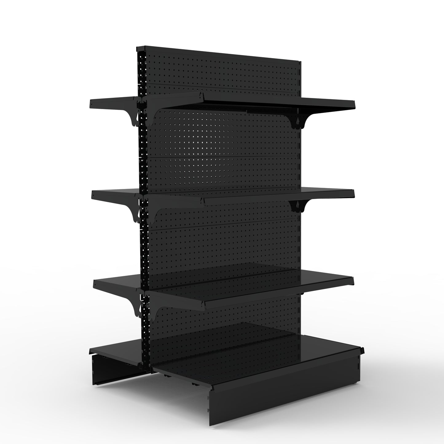 1500H Black Retail Shelving Double Sided