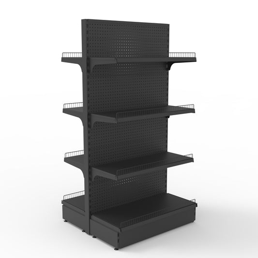 1500H Black Retail Shelving Double Sided