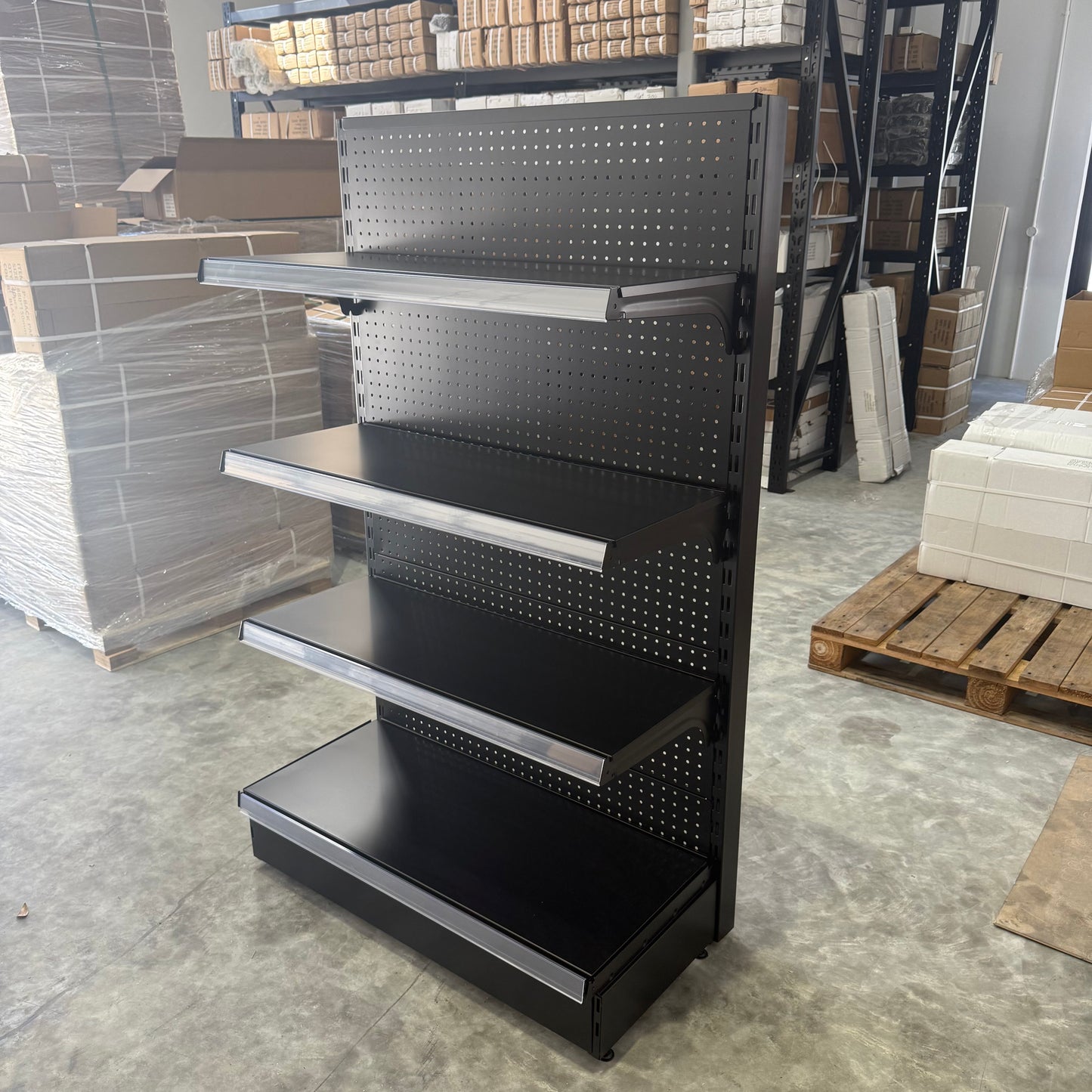 1500H Black Retail Shelving Single Sided