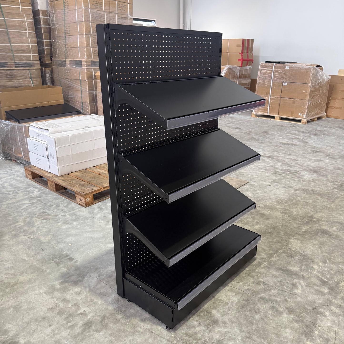 1500H Black Retail Shelving Single Sided