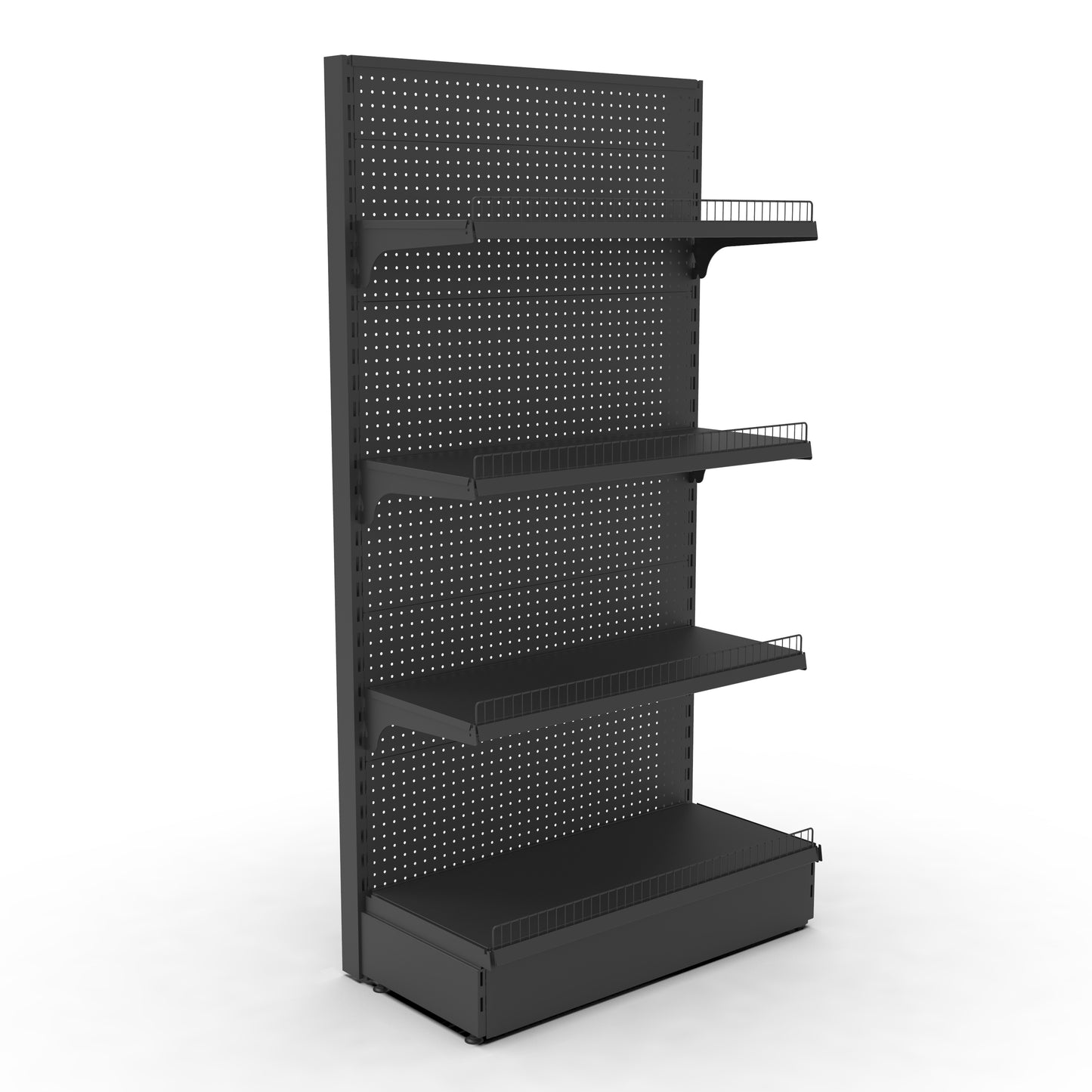 1500H Black Retail Shelving Single Sided