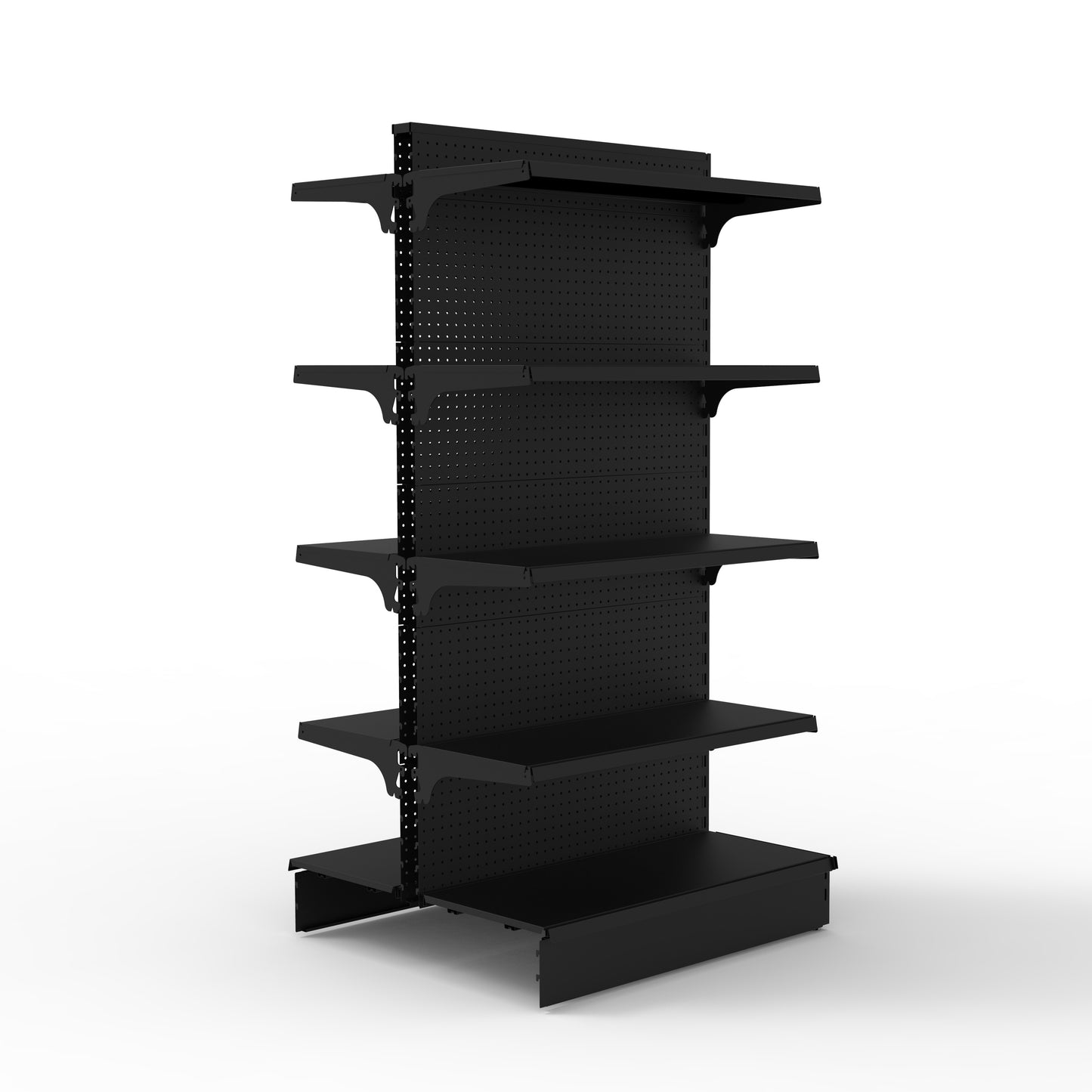 1800H Black Retail Shelving Double Sided