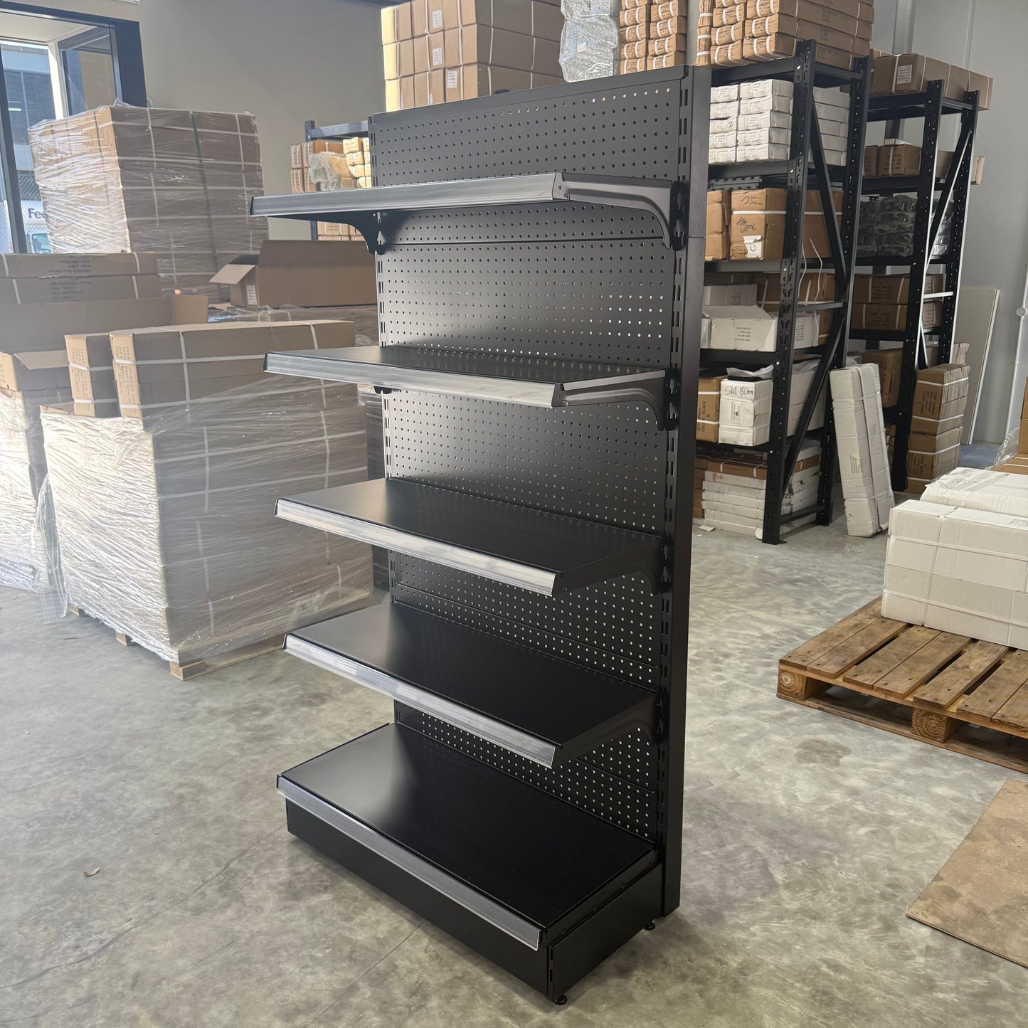 1800H Black Retail Shelving Single Sided