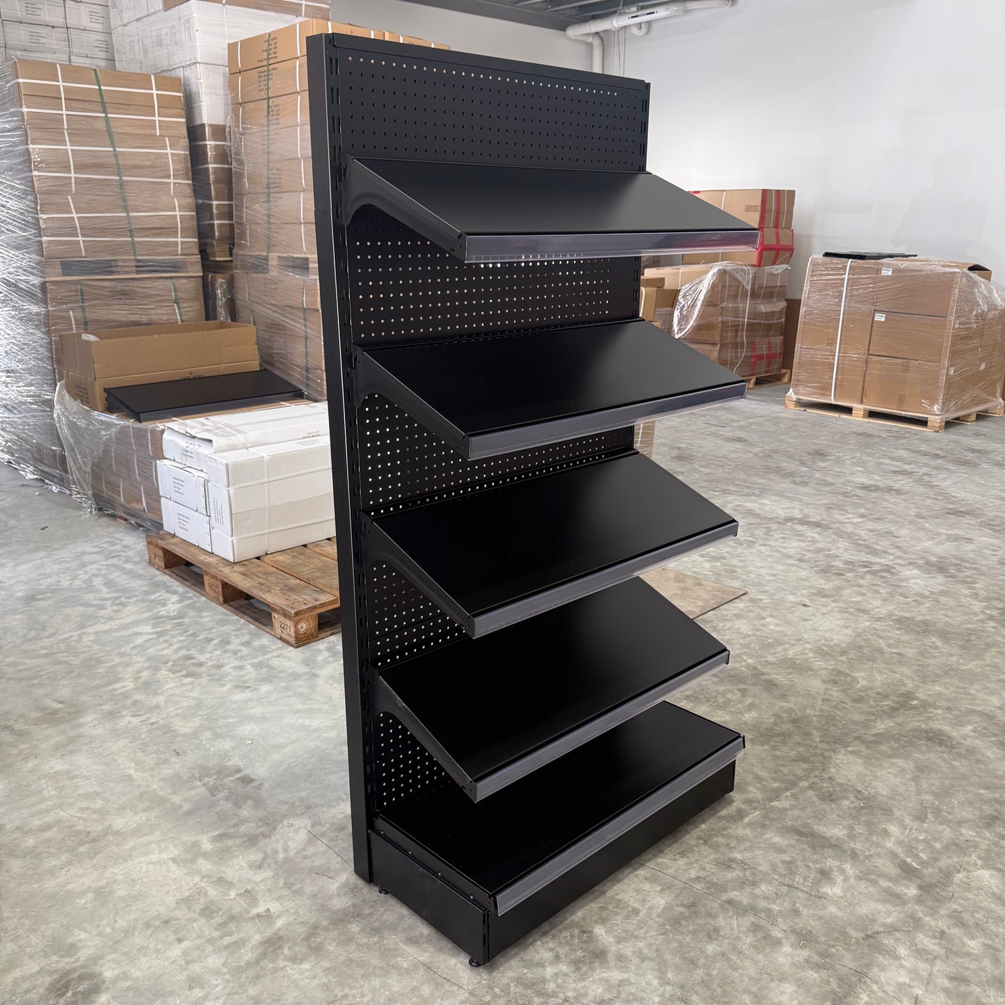 1800H Black Retail Shelving Single Sided
