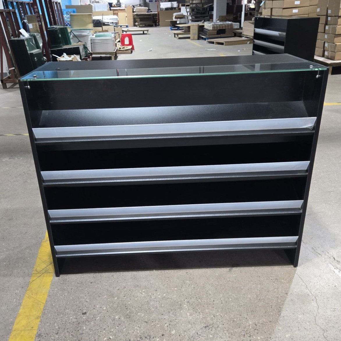 Retail Counter with Shelves and Glass Top 1200mm