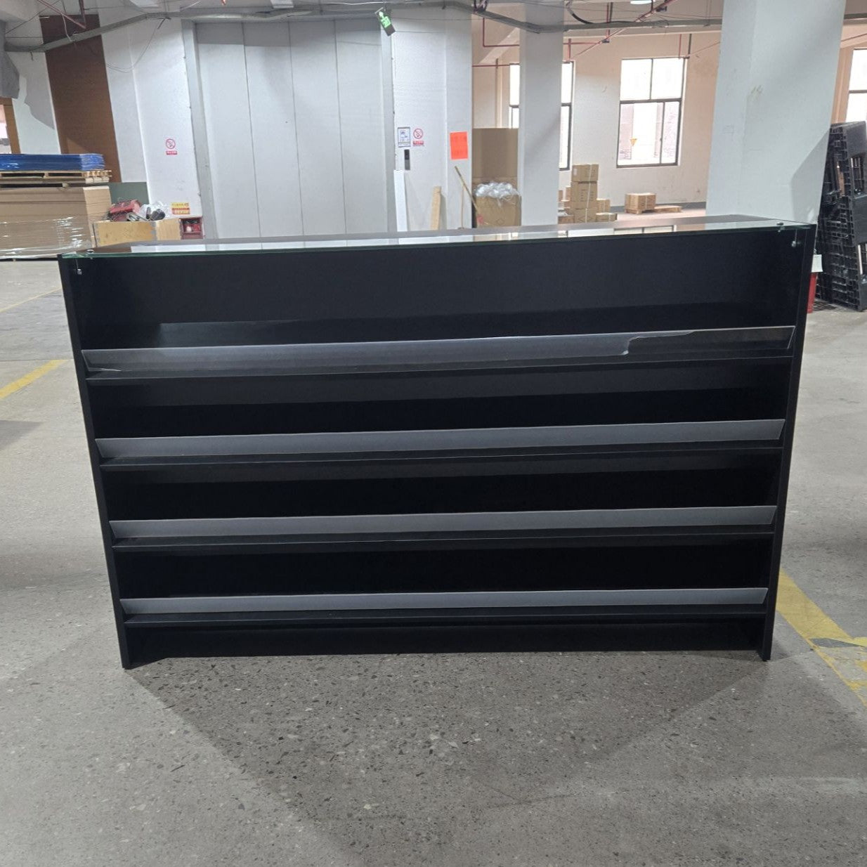 Retail Counter with Shelves and Glass Top 1500mm