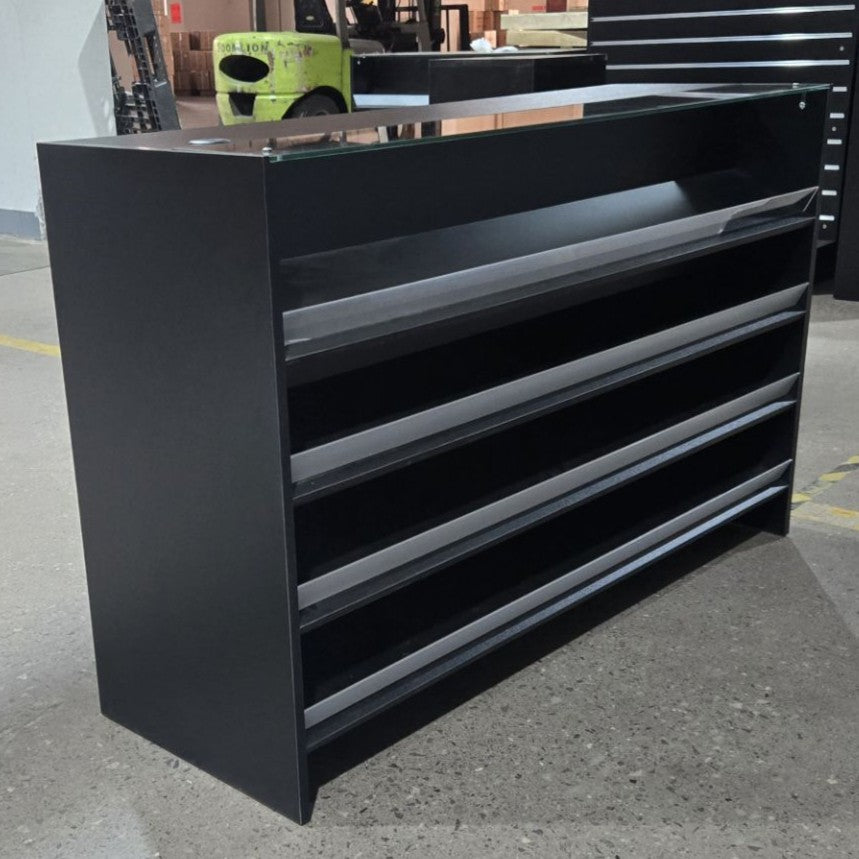 Retail Counter with Shelves and Glass Top 1500mm