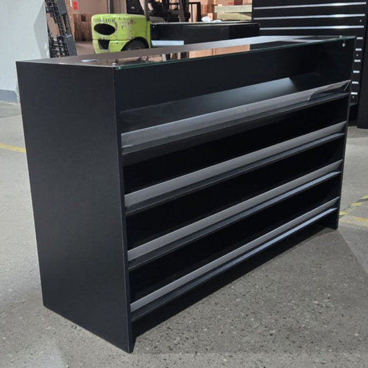 Retail Counter with Shelves and Glass Top 1500mm