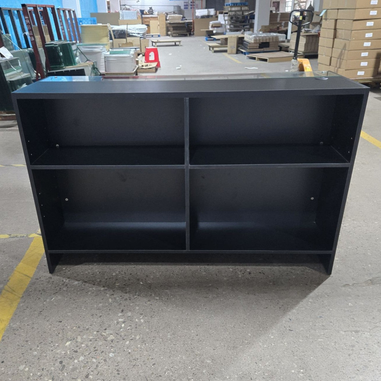 Retail Counter with Shelves and Glass Top 1500mm