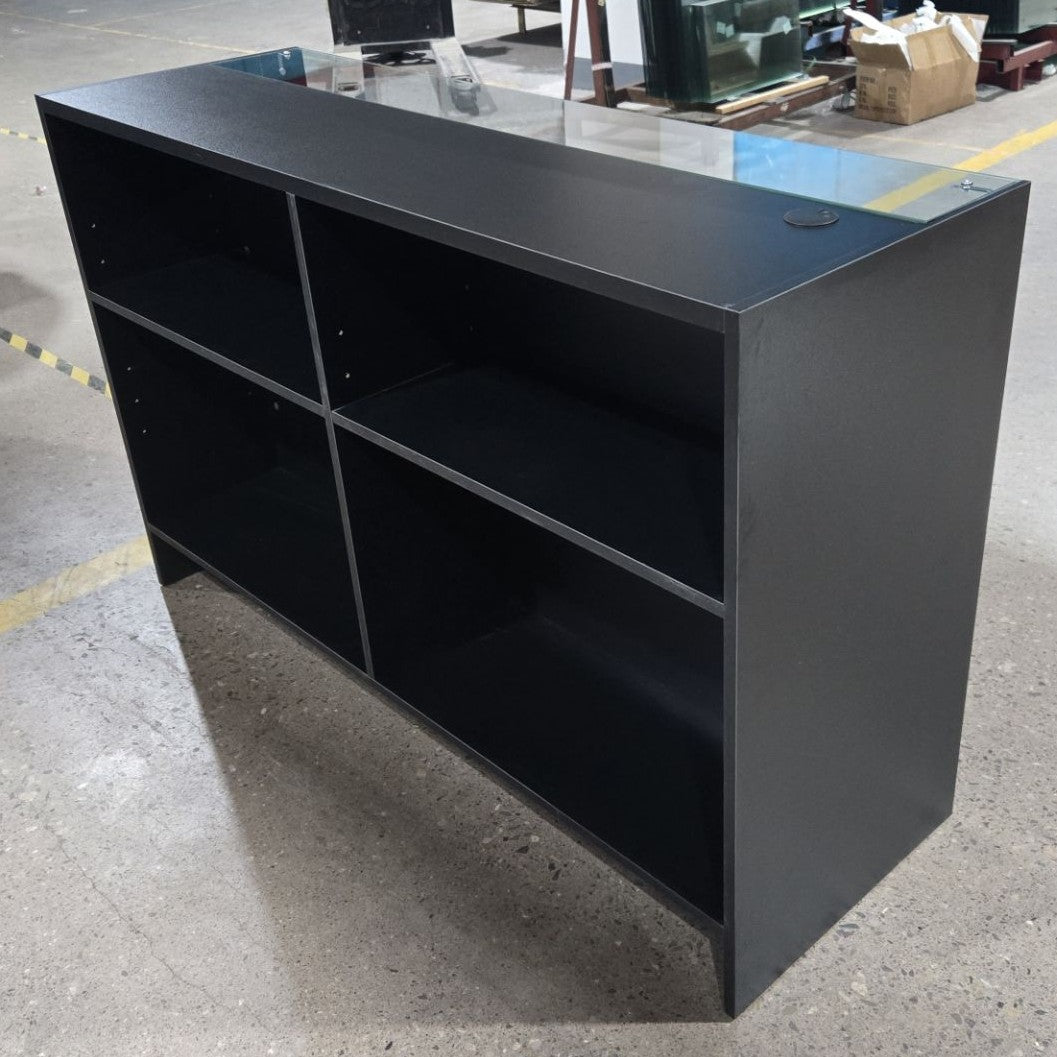 Retail Counter with Shelves and Glass Top 1500mm