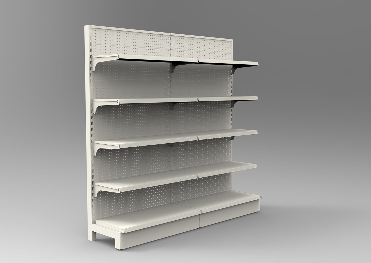 1800Hx1200W White Retail Shelving Single Sided