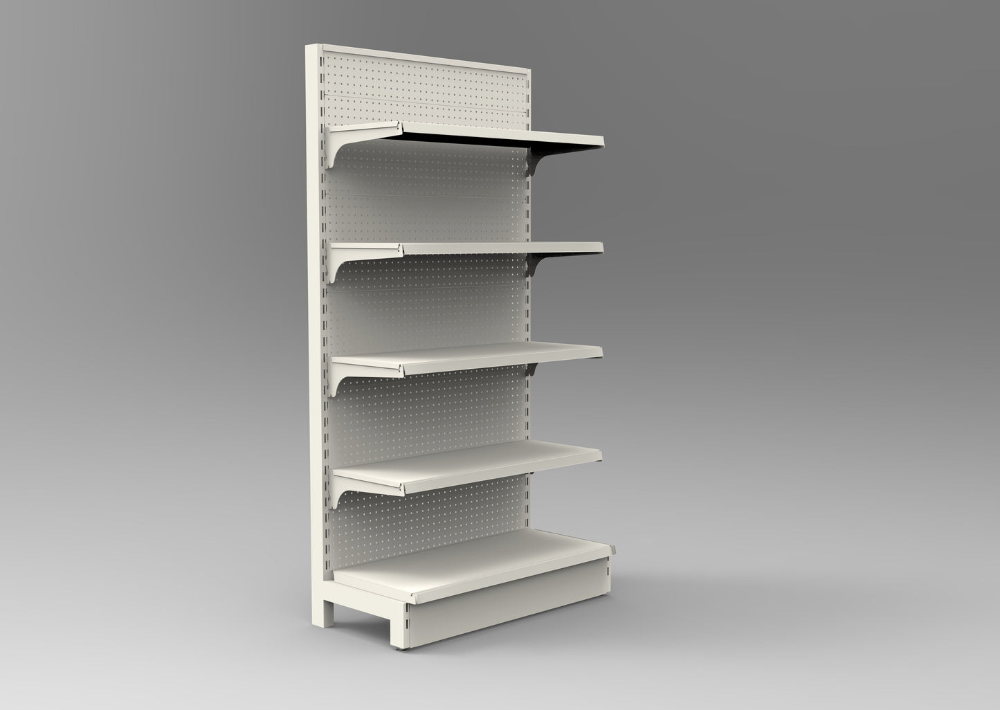 1800Hx1200W White Retail Shelving Single Sided