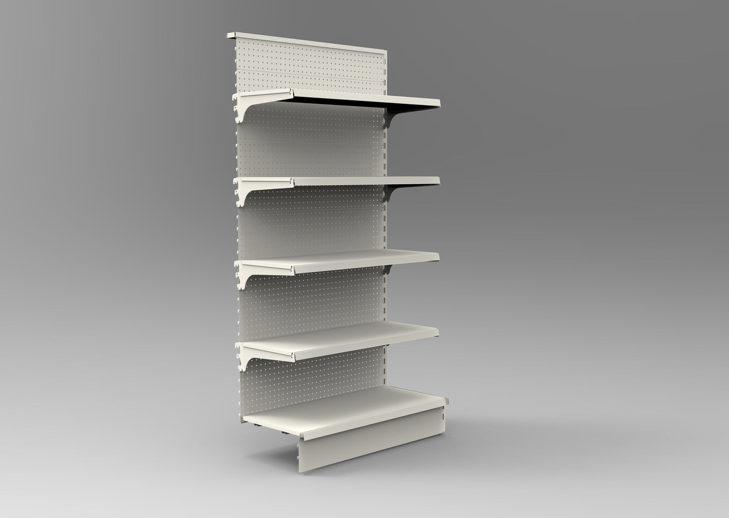 1800Hx1200W White Retail Shelving Single Sided