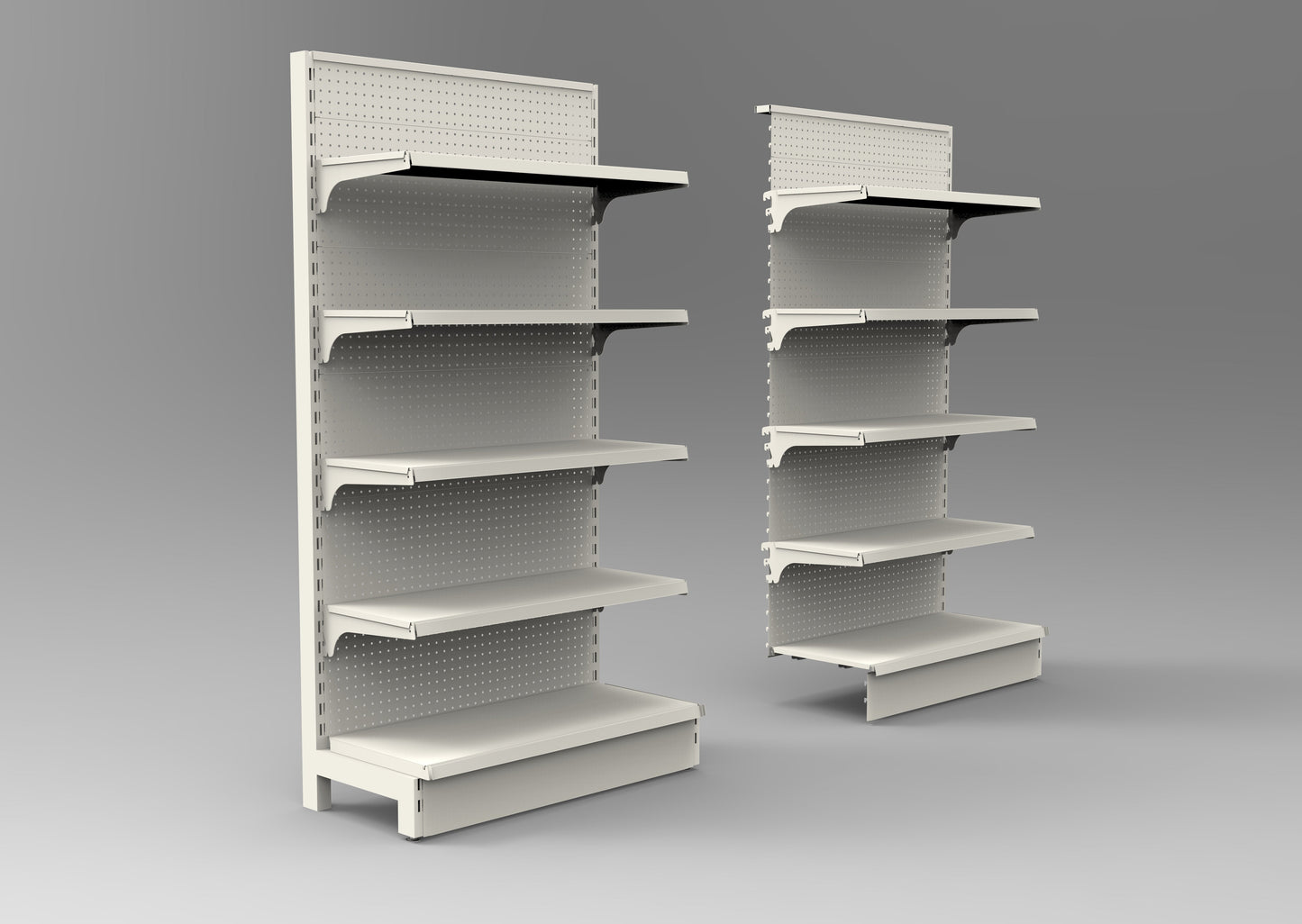 1800Hx1200W White Retail Shelving Single Sided