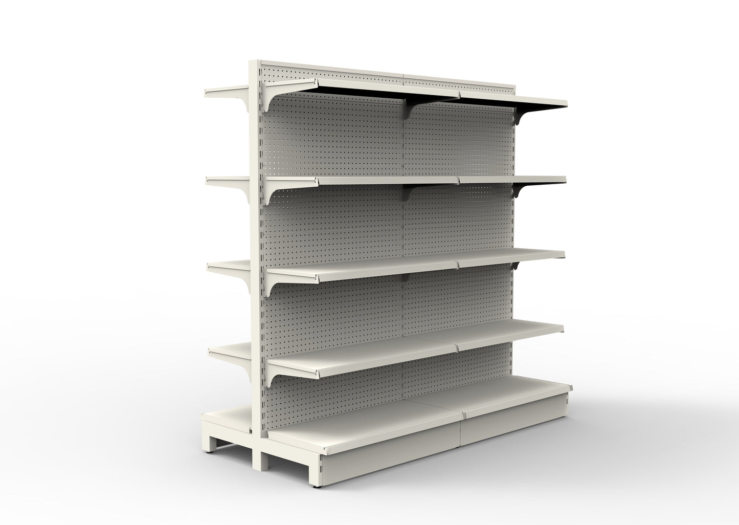 1800Hx1200W White Retail Shelving Double Sided