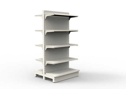 1800Hx1200W White Retail Shelving Double Sided