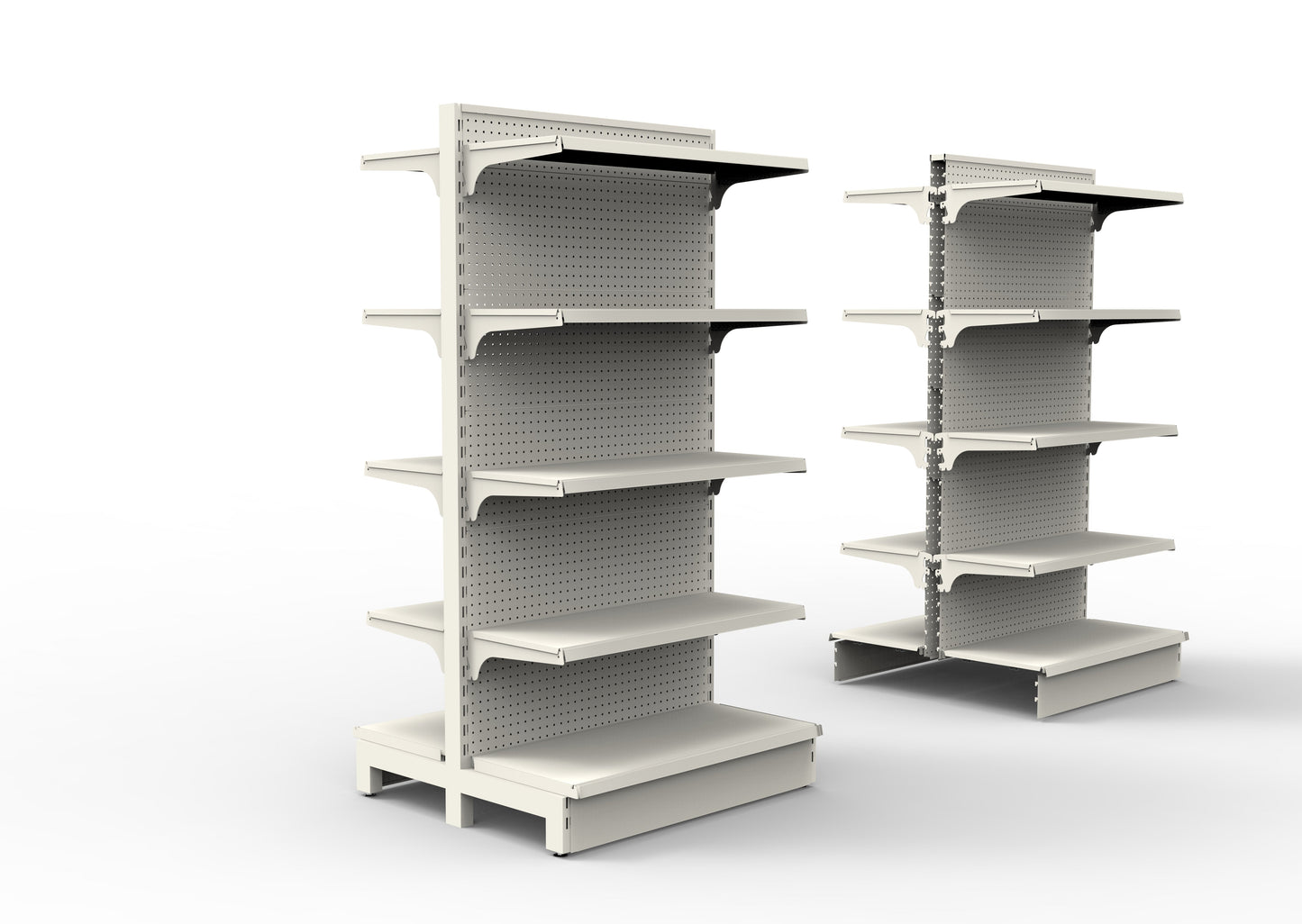 1800Hx1200W White Retail Shelving Double Sided