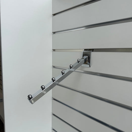 Slatwall Chrome 6 ball waterfall arm 300mm