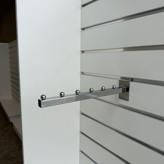 Slatwall Chrome 6 ball straight arm 300mm