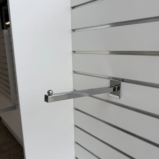 Slatwall Chrome 1 ball straight arm 300mm