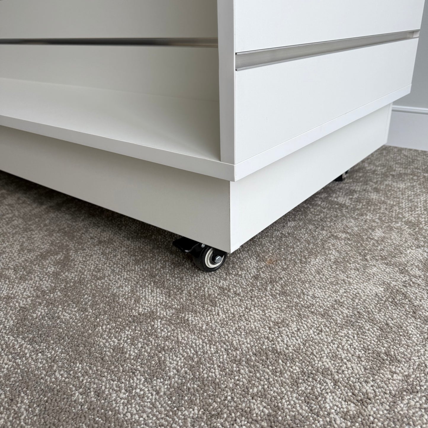 White Double Sided H Frame Slatwall Gondola With Wheels