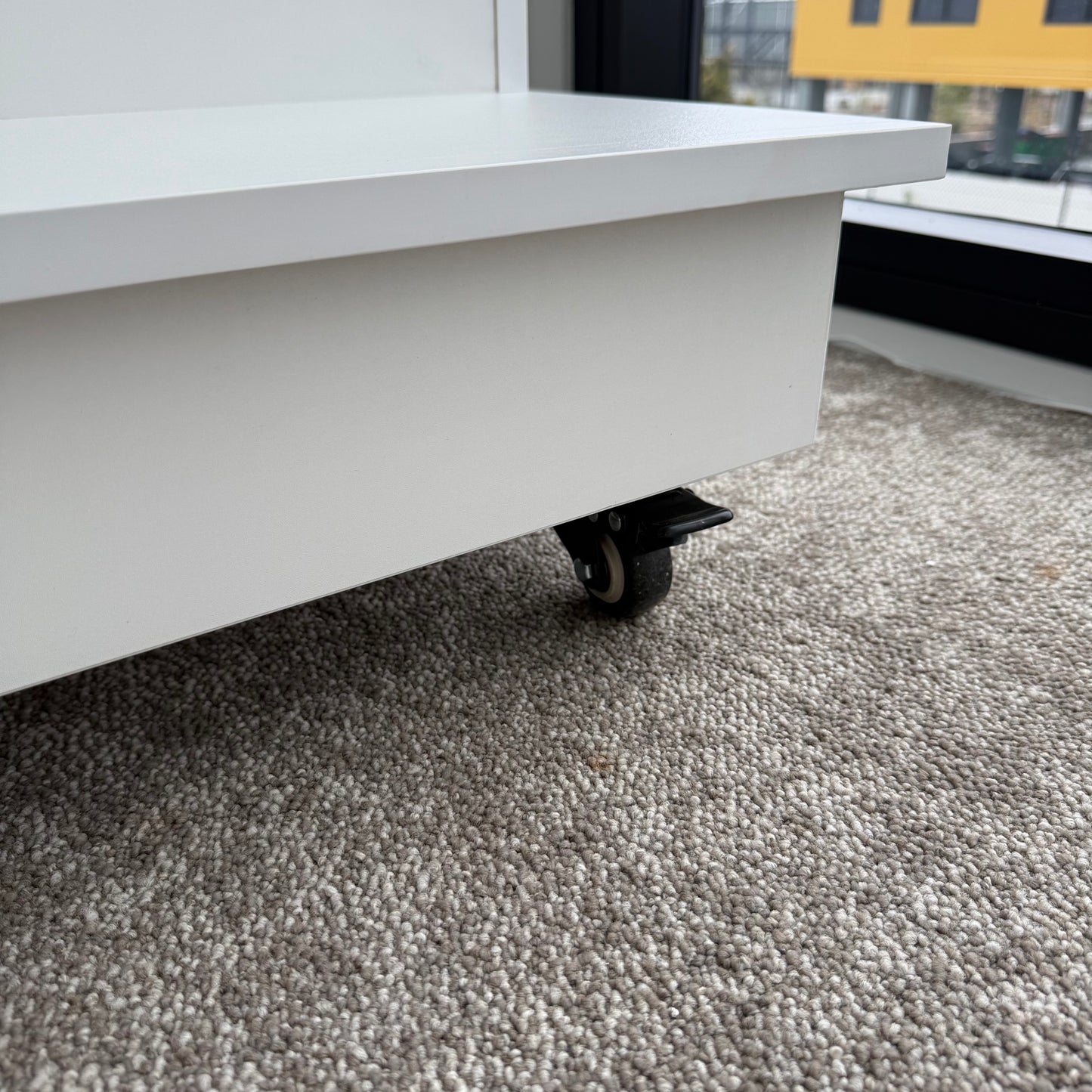 White Double Sided Centre Bay Slatwall Gondola with Wheels