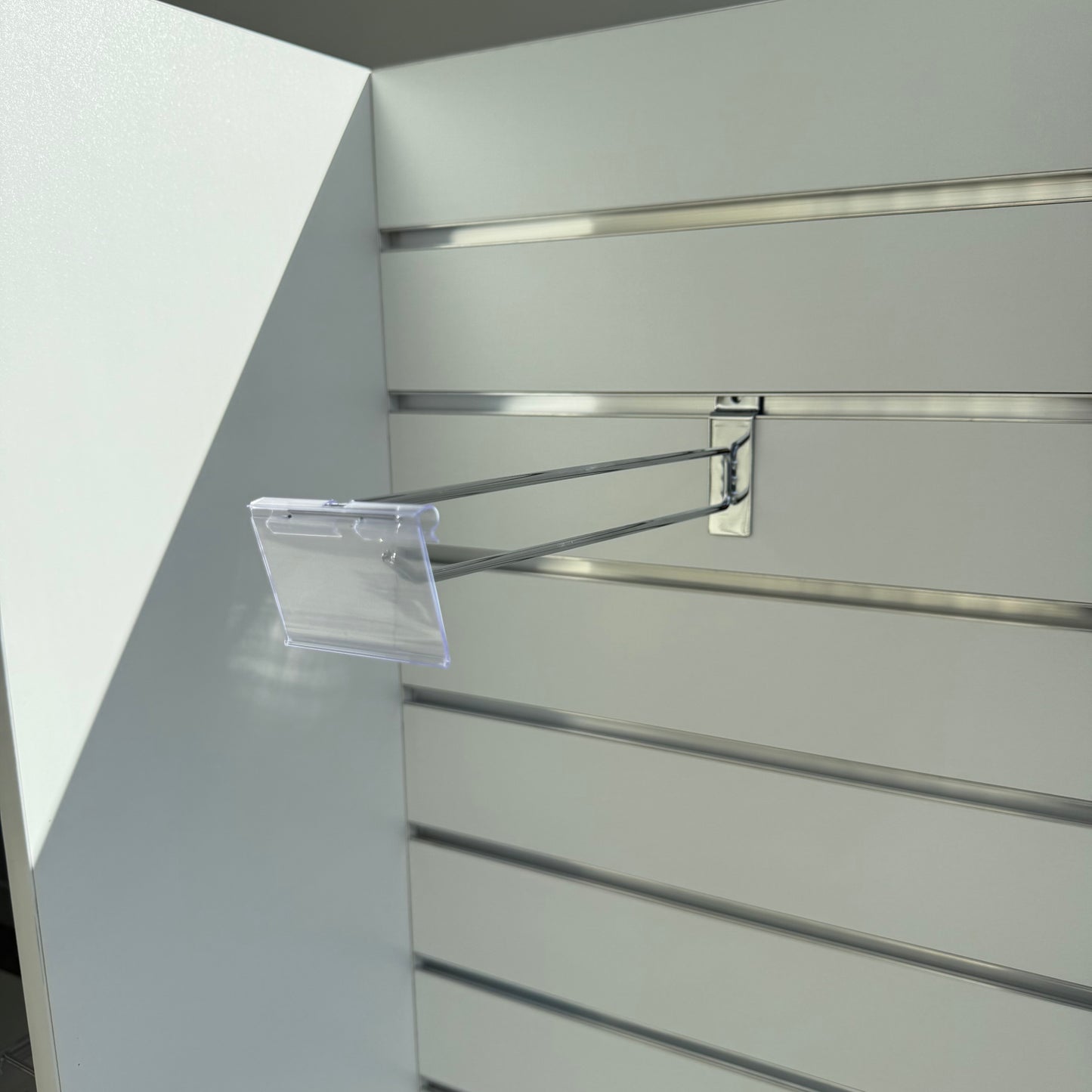 300mm Heavy Duty Chrome Slatwall Price Tag Hook