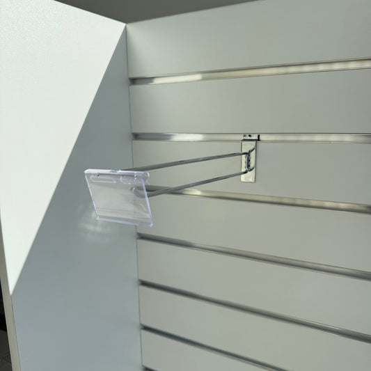 300mm Heavy Duty Chrome Slatwall Price Tag Hook