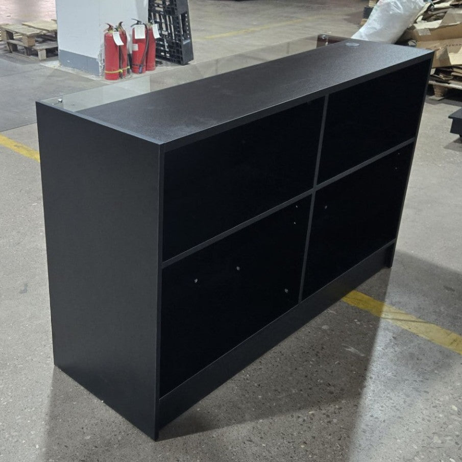 Retail Counter with Slatwall Face and Glass Top 1500mm