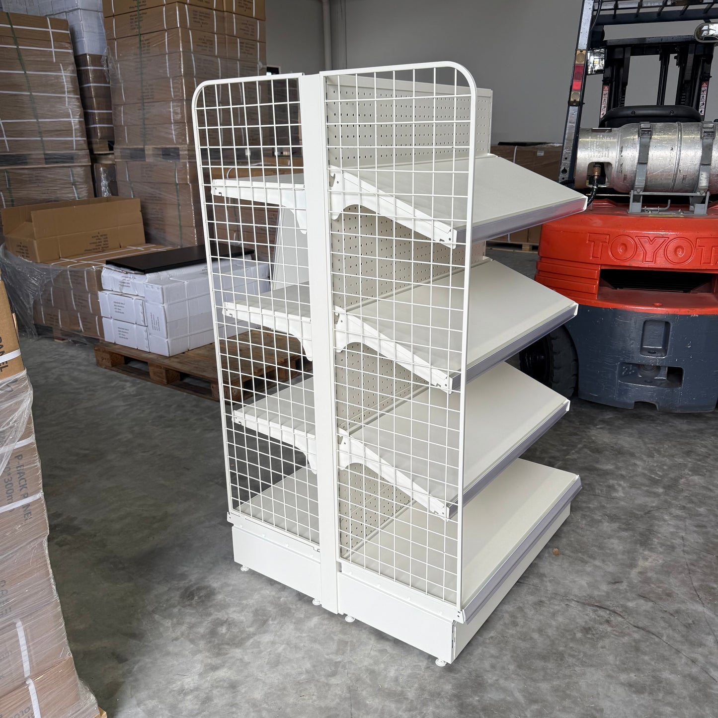 1500H White Retail Shelving Double Sided