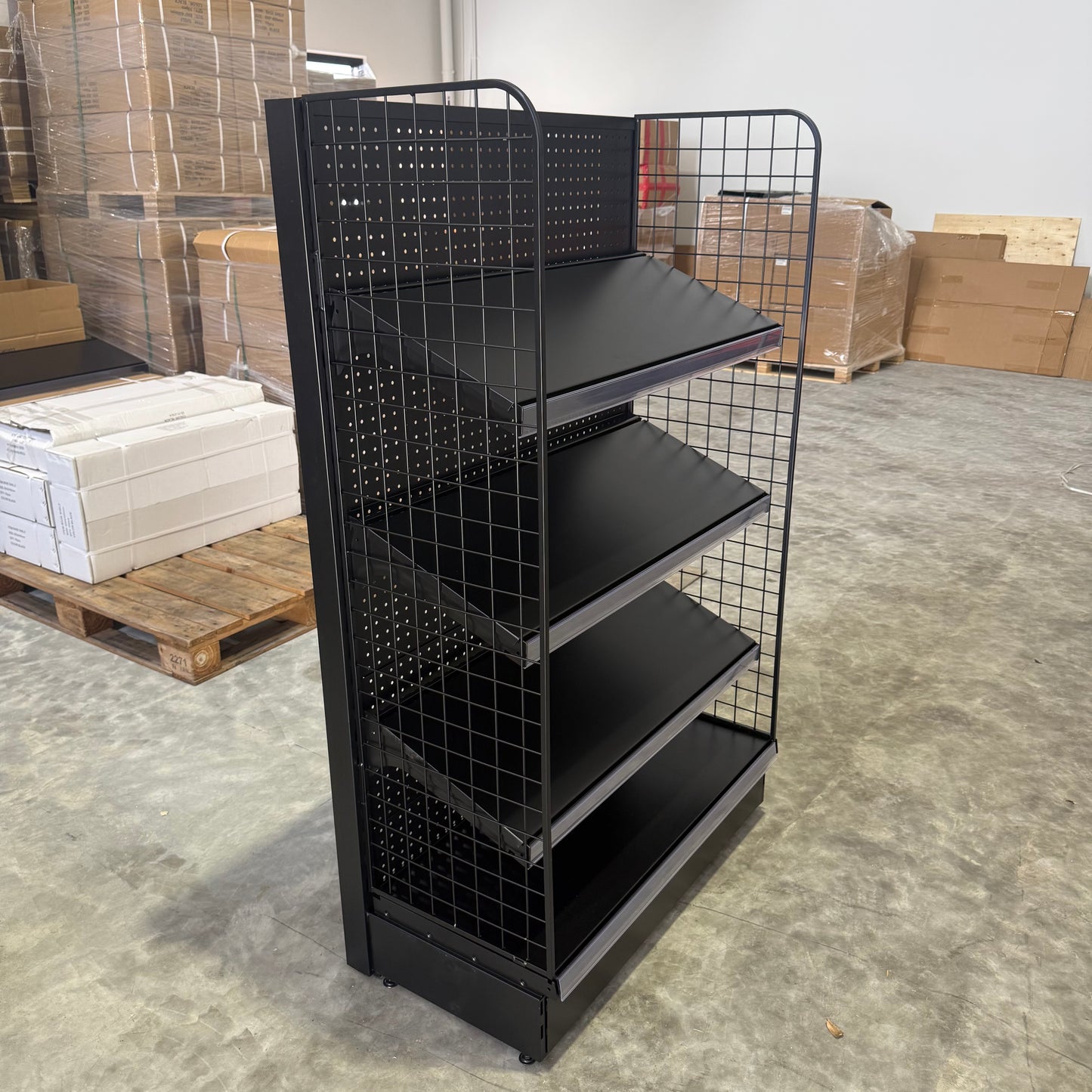 1500H Black Retail Shelving Single Sided