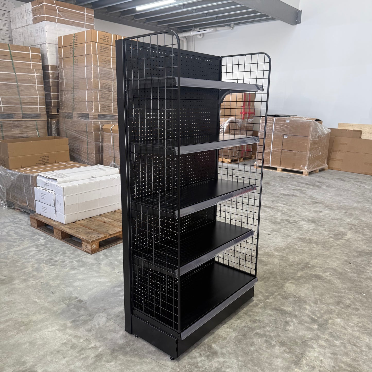 1800H Black Retail Shelving Single Sided