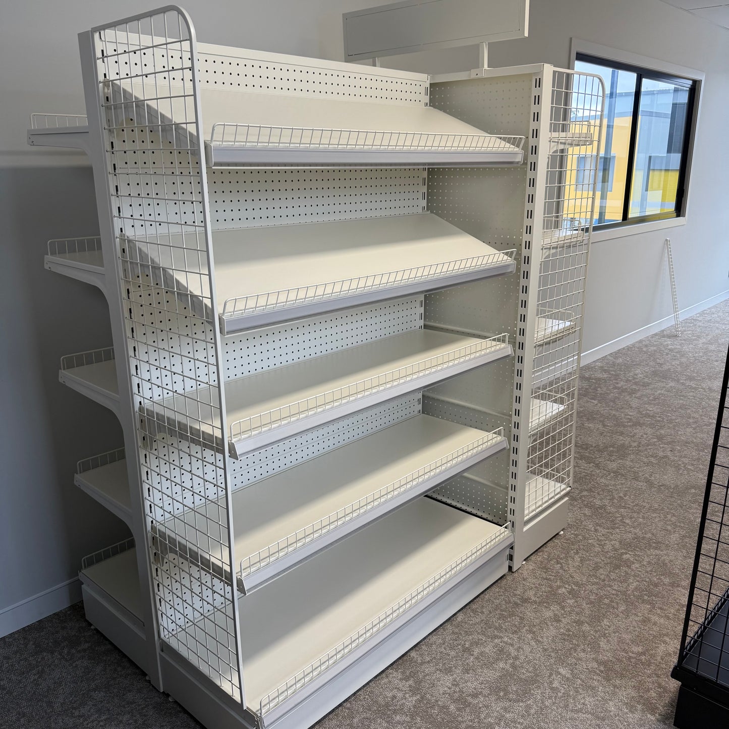 1800Hx1200W White Retail Shelving Double Sided